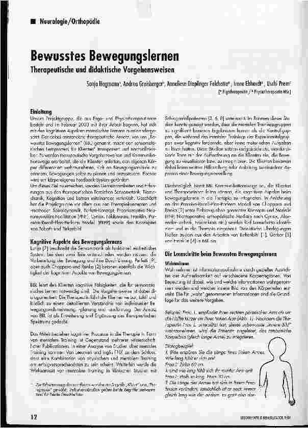 Vorschauseite 1: Bewusstes Bewegungslernen