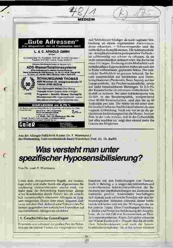 Vorschauseite 1: Was versteht man unter spezifischer Hyposensibilisierung