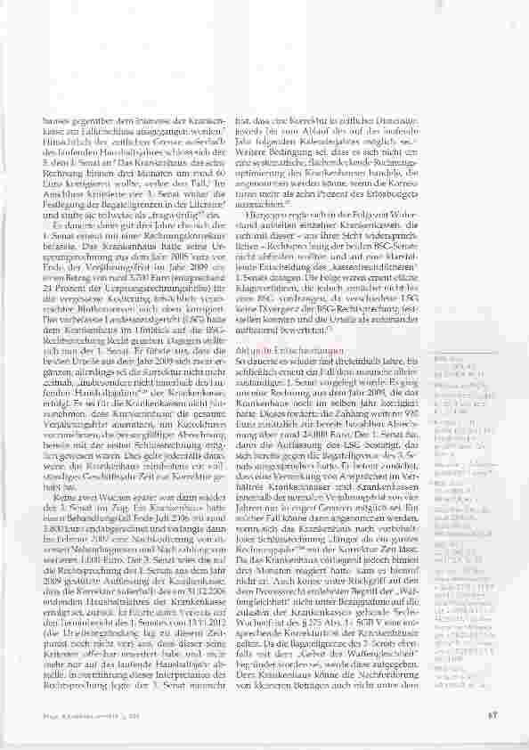 Vorschauseite 2: Möglichkeiten der Krankenhäuser zur nachträglichen Rechnungskorrektur