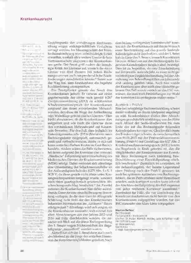 Vorschauseite 3: Möglichkeiten der Krankenhäuser zur nachträglichen Rechnungskorrektur