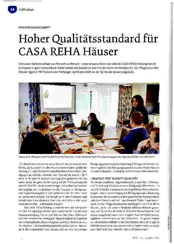 Vorschauseite 1: Hoher Qualitätsstandard für CASA REHA Häuser