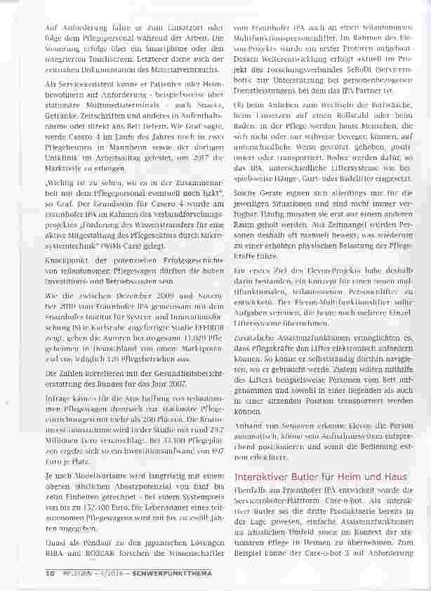 Vorschauseite 4: PFLEGE 4.0 WERDEN WIR BALD VON ROBOTERN VERSORGT?