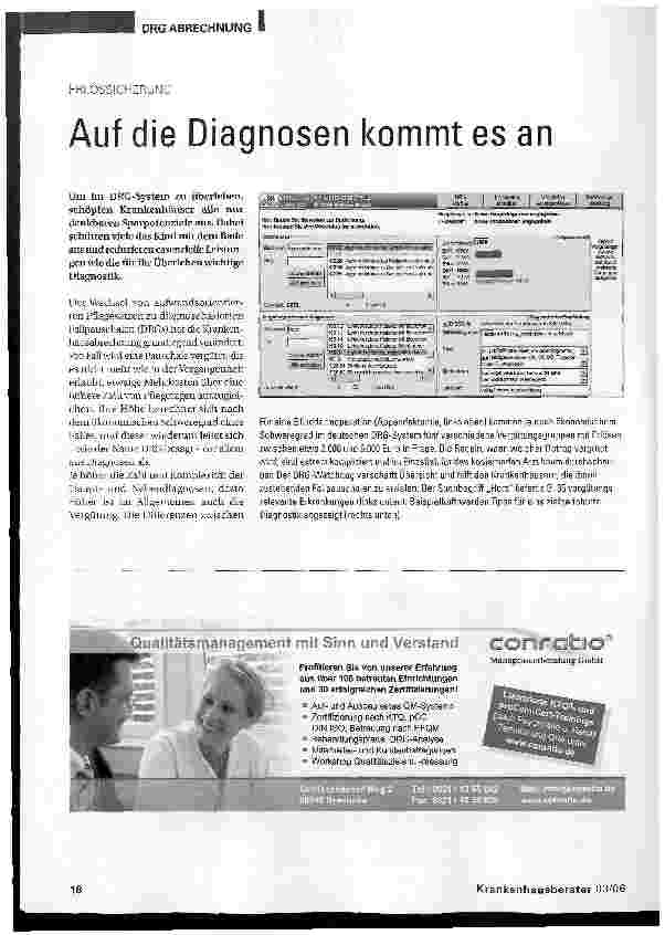 Vorschauseite 1: Auf die Diagnosen kommt es an