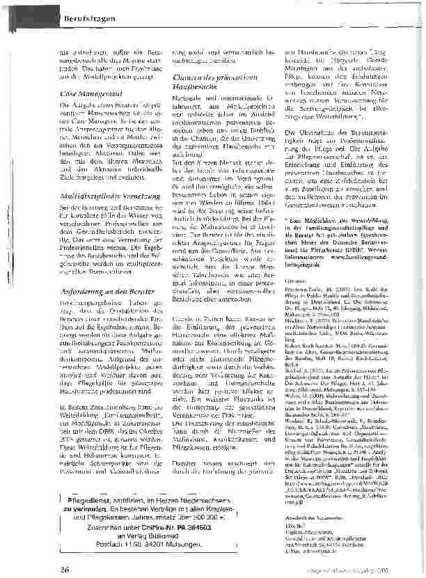 Vorschauseite 3: Vorbeugen statt pflegenPräventive Hausbesuche für längere Selbstständigkeit im. Alter