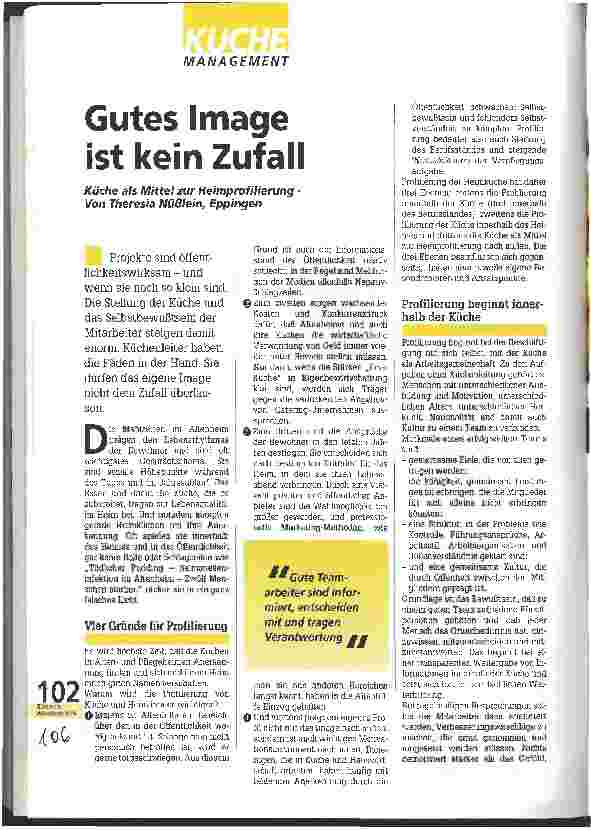 Vorschauseite 1: Gutes Image ist kein Zufall Küche als Mittel zur Heimprofilierung