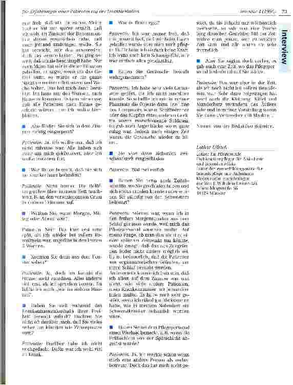 Vorschauseite 3: Die Erfahrungen einer Patientin auf der Intensivstation - ein Erlebnisbericht anhand eines geführten Interviews