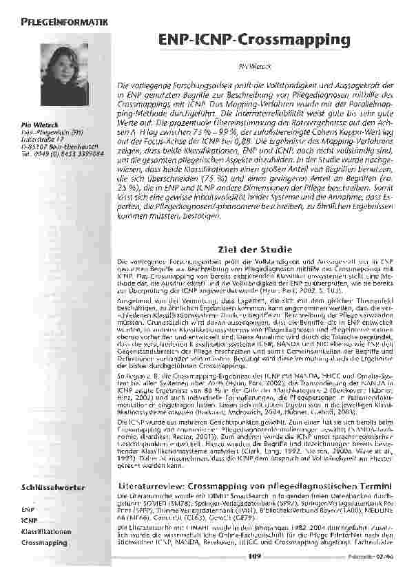 Vorschauseite 1: ENP-ICNP-Crossmapping