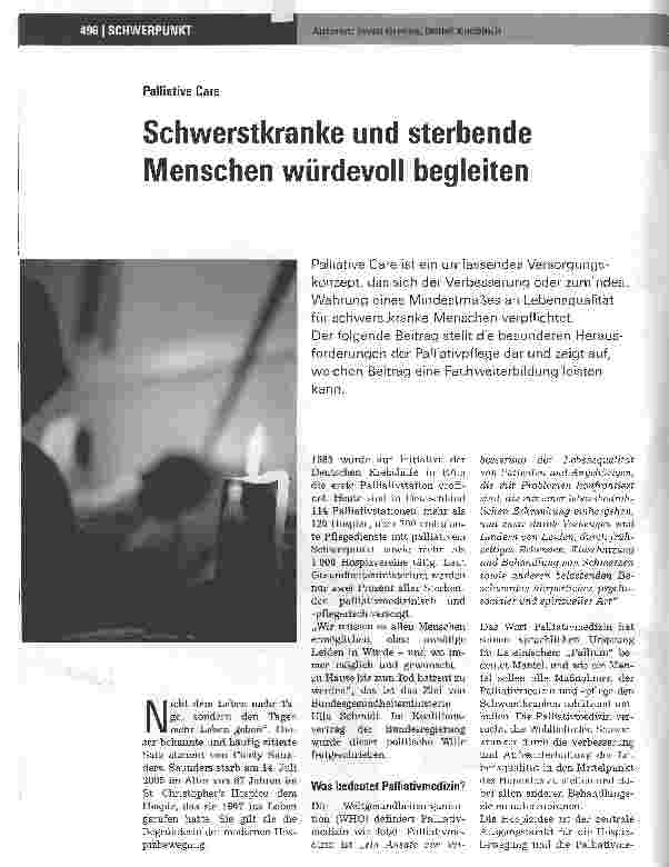 Vorschauseite 1: Schwerstkranke und sterbende Menschen würdevoll begleiten