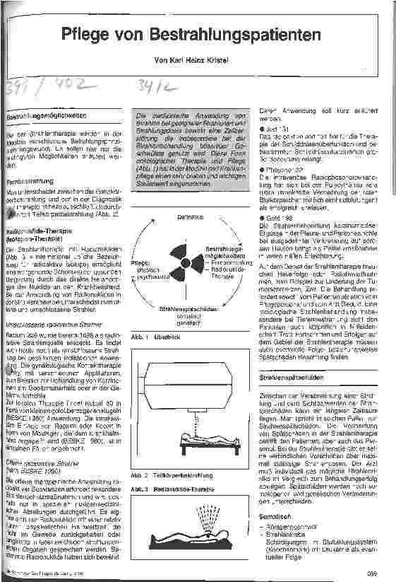 Vorschauseite 1: Plege von Bestrahlungspatienten