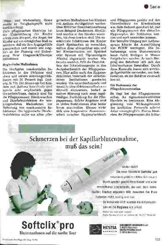Vorschauseite 5: Die Pflege des Kindes mit Asthma bronchiale 6. Folge (Schluß) - Weitere pflegerische Aspekte -