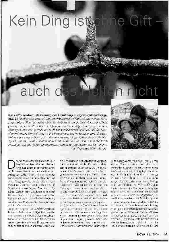 Vorschauseite 1: Kein Ding ist ohne Gift - auch das Helfen nicht