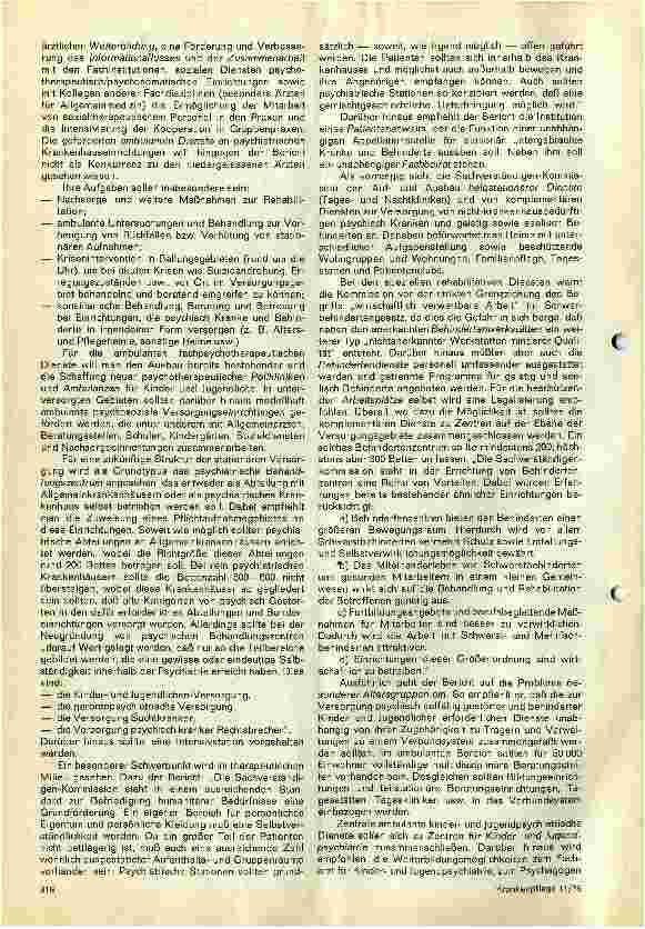 Vorschauseite 3: Die psychiatrische Versorgung in der BRD Schwerpunkte aus der Enquete über die Lage der Psychiatrie in der BRD