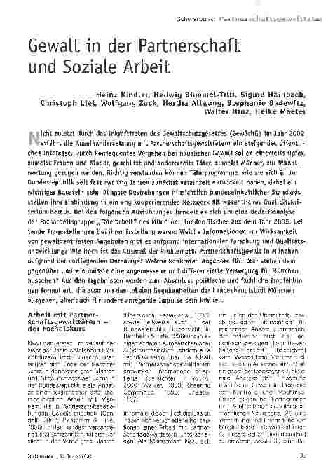Vorschauseite 1: Gewalt in der Partnerschaft und Soziale Arbeit