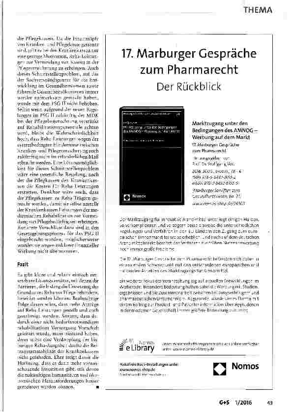 Vorschauseite 4: Rehabilitation vor Pflege: Wie kann der Grundsatz Gewicht bekommen?