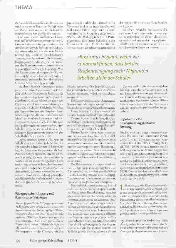 Vorschauseite 2: Rasssimuskritische Impulse für die Jugendund Sozialarbeit