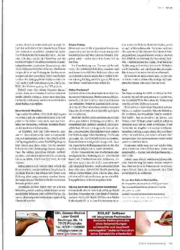 Vorschauseite 2: Haftung für Links auf der eigenen Website