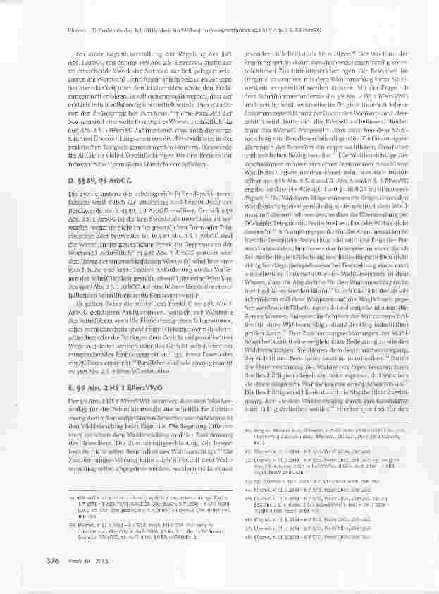 Vorschauseite 5: Das Erfordernis der Schriftlichkeit im Mitbestimmungsverfahren des §69 Abs. 2 S. 5 BPersVG und dessen praktische Anwendung