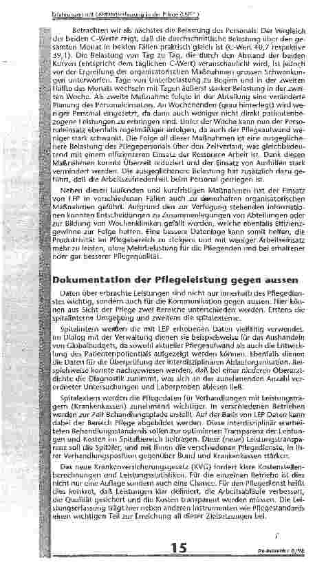Vorschauseite 3: Erfahrungen mit Leistungserfassung in der Pflege