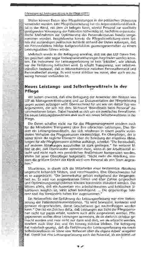 Vorschauseite 4: Erfahrungen mit Leistungserfassung in der Pflege