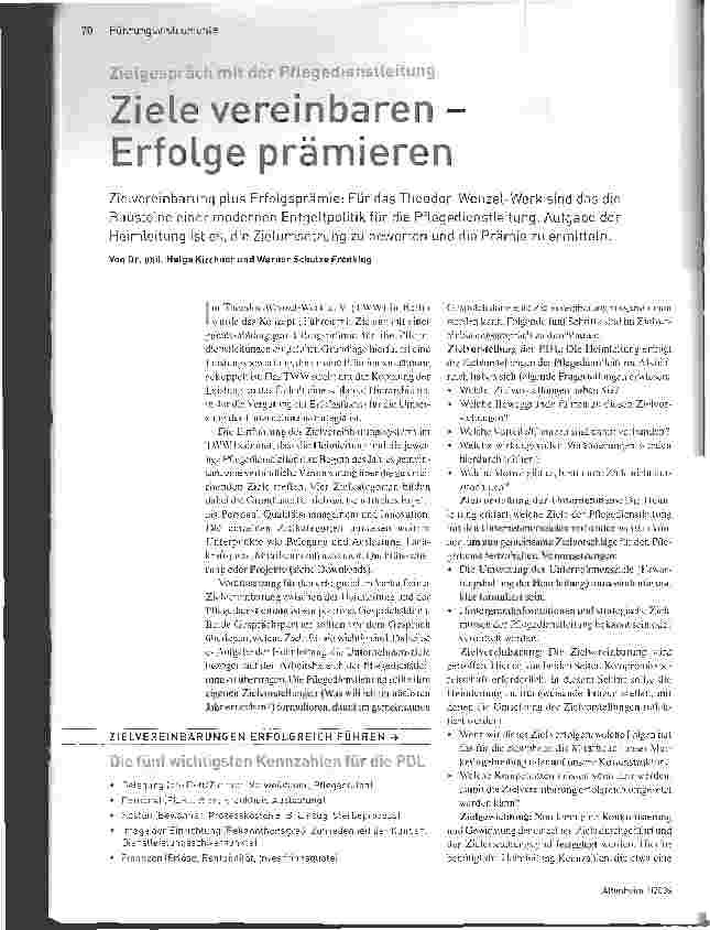 Vorschauseite 1: Ziele vereinbaren -Erfolge prämieren