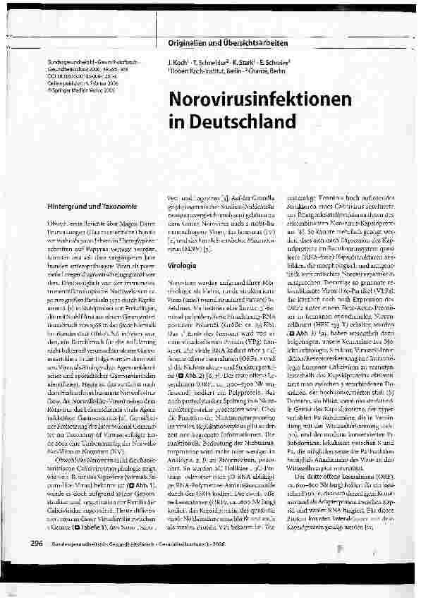 Vorschauseite 1: Norovirusinfektionen in Deutschland