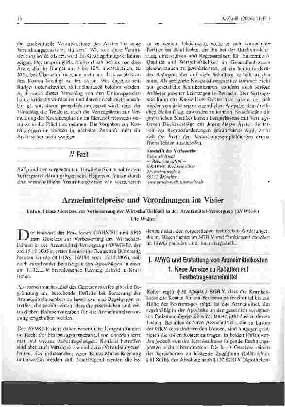 Vorschauseite 1: Arzneimittelpreise und Verordnungen im Visier