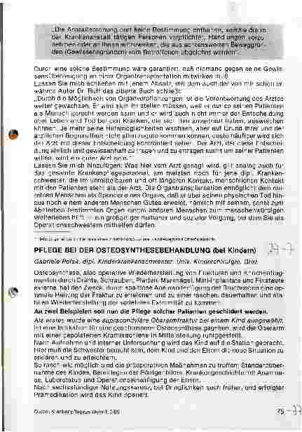 Vorschauseite 1: Pflege bei der Osteosynthesebehandlung (bei Kindern)