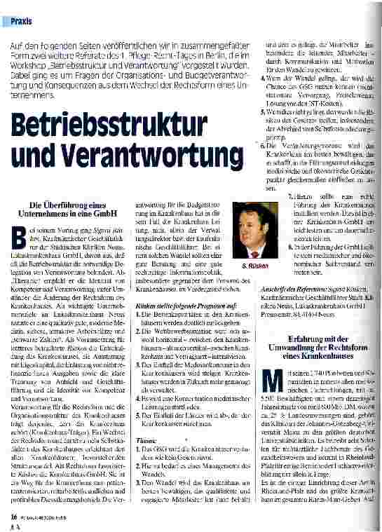 Vorschauseite 1: Betriebsstruktur und Verantwortung
