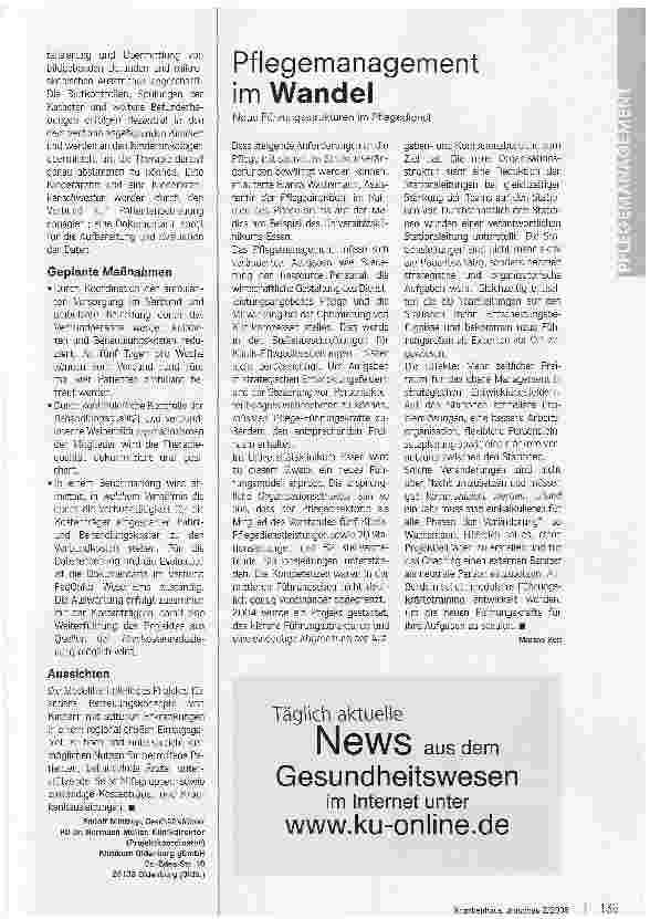 Vorschauseite 2: Vernetzte AngeboteErfolgreiches Modellprojekt für krebskranke Kinder