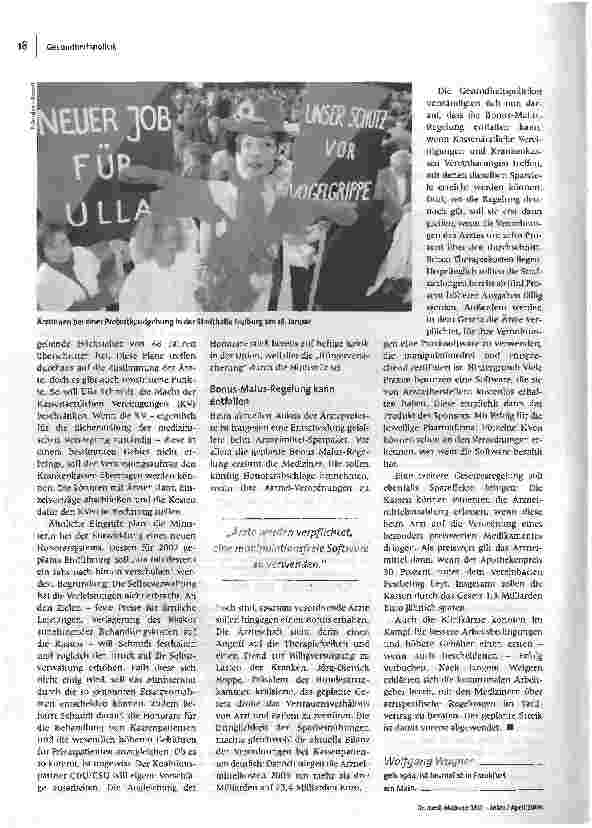 Vorschauseite 3: Zu wenig Geld, zu viel SchreibkramNun protestieren auch die niedergelassenen Ärztinnen