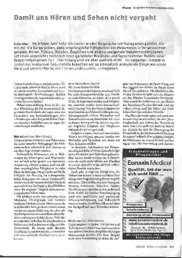 Vorschauseite 1: Damit uns Hören und Sehen nicht vergeht