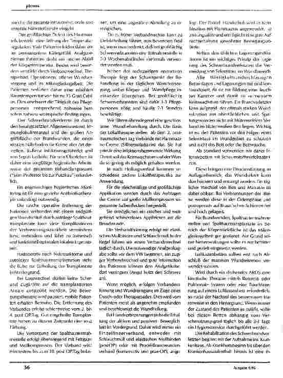 Vorschauseite 2: Die Besonderheiten der Pflege und Überwachung Schwerbrandverletzter