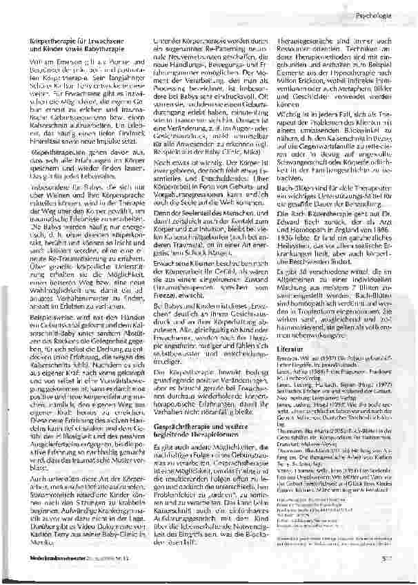 Vorschauseite 6: Therapeutische Arbeiten mit kindlichen Geburtstraumen