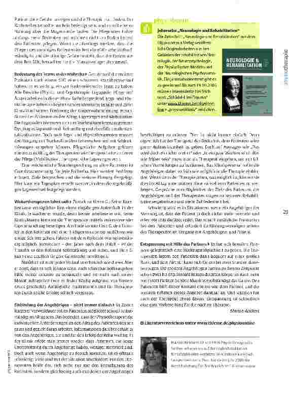 Vorschauseite 4: Frührehabilitation nach Schädel-Hirn-TraumaViel Input nach dem Koma