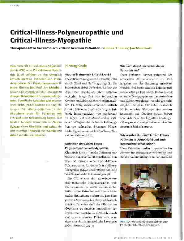 Vorschauseite 1: Critical-Illness-Polyneuropathie und Critical-Illness-Myopathie