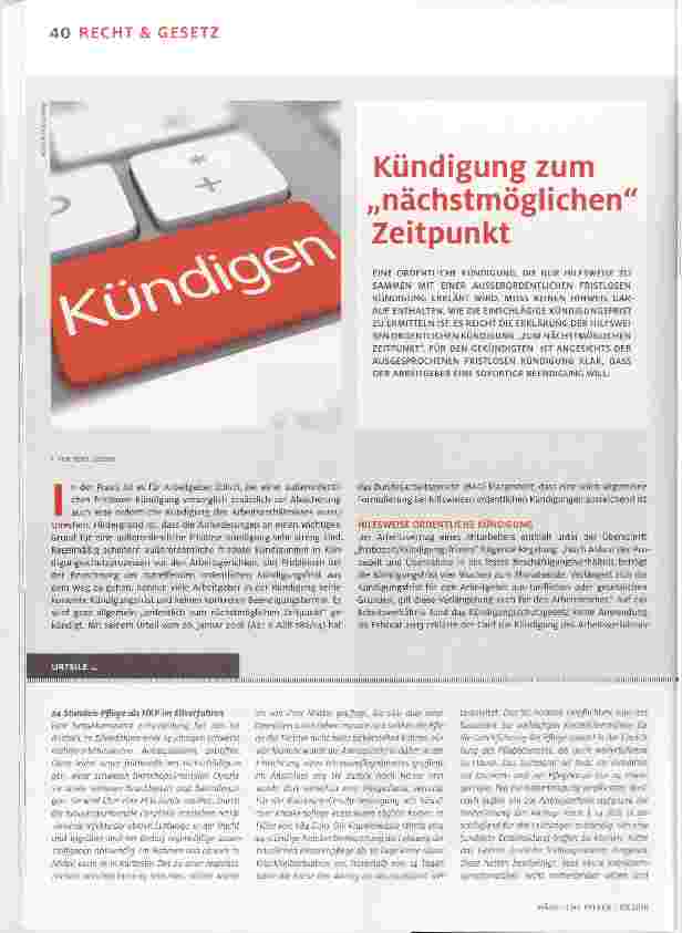 Vorschauseite 1: Kündigung zum nächstmöglichen Zeitpunkt