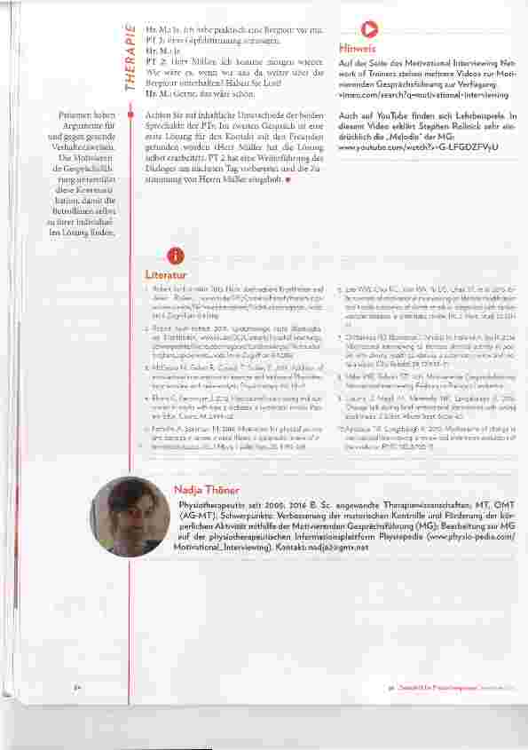 Vorschauseite 5: Motivierende Gesprächsführung in der Physiotherapie