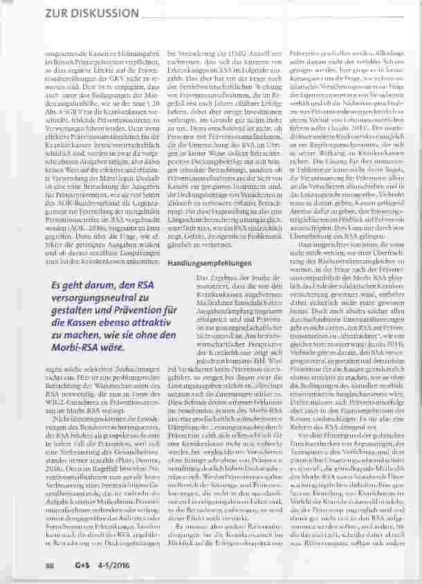 Vorschauseite 5: Anreize für Prävention im Morbi-RSA