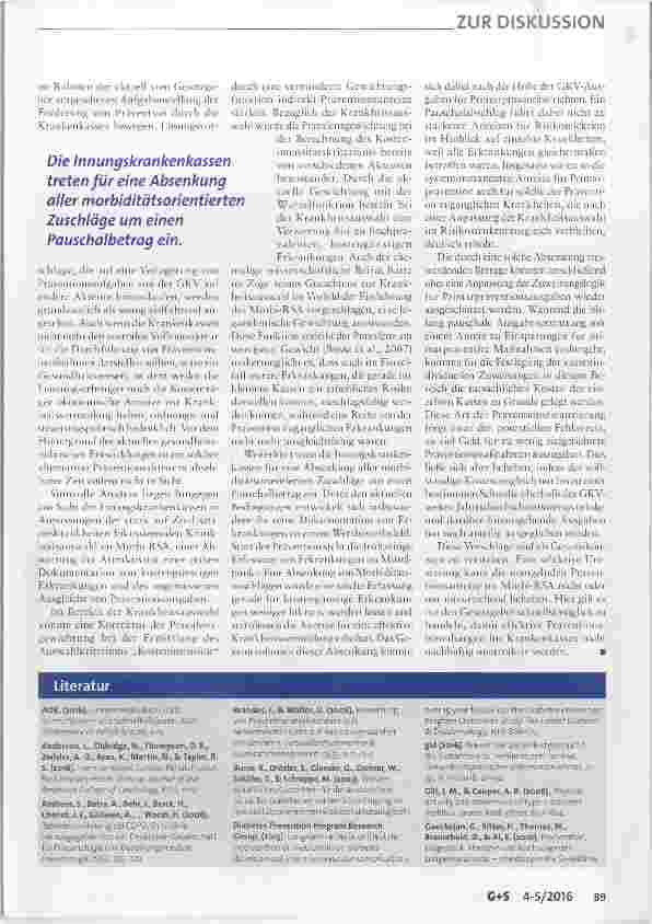 Vorschauseite 6: Anreize für Prävention im Morbi-RSA
