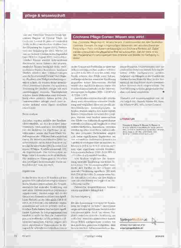 Vorschauseite 3: Cochrane Pflege Forum