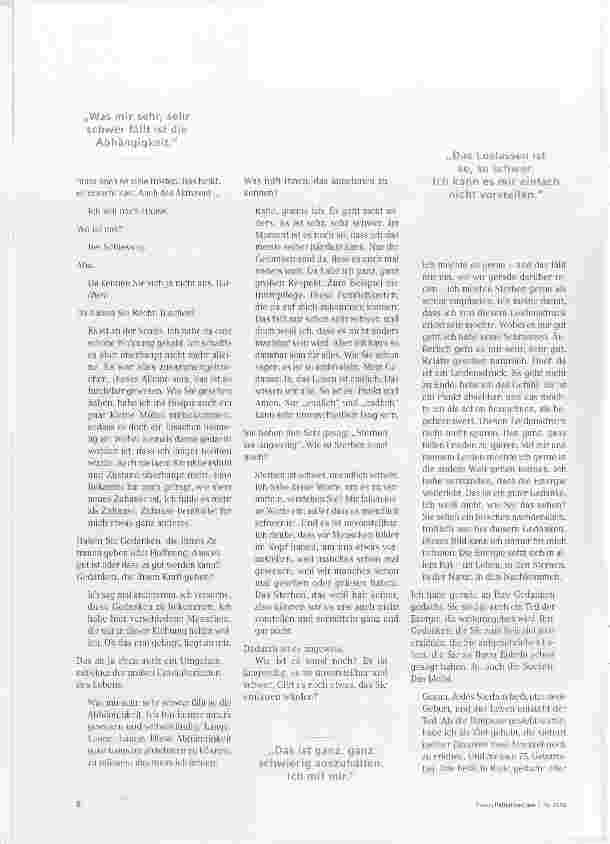 Vorschauseite 4: „Loslassen von den allerliebsten Menschen, das ist das allerschwerste.“