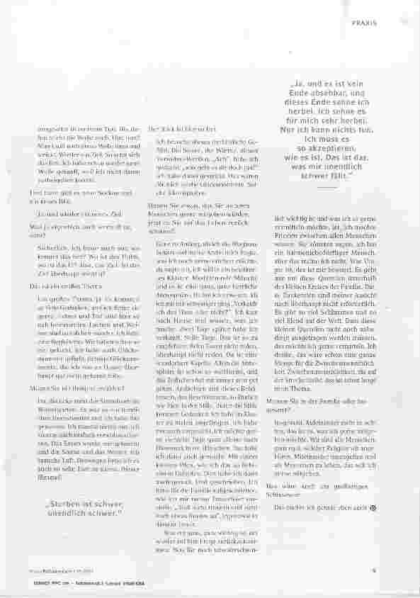 Vorschauseite 5: „Loslassen von den allerliebsten Menschen, das ist das allerschwerste.“