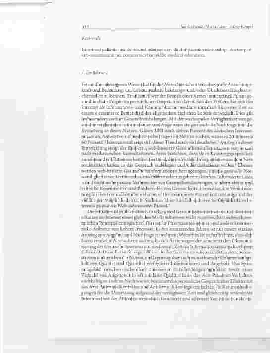 Vorschauseite 2: »Aber ich habe im Internet gefunden, ...?!«- Herausforderungen des (vor-) informierten Patienten an die medizinische Ausbildung