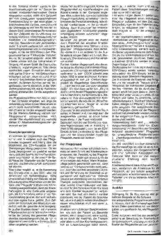 Vorschauseite 2: Elektronische Datenverarbeitung in der Krankenpflege 3. Folge: Praxis, Probleme, Perspektiven 2. Teil