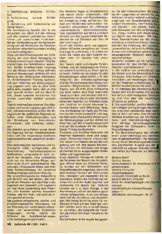 Vorschauseite 2: Psychische Führung und Physiotherapie von Patienten mit Tetraplegie auf der ITS