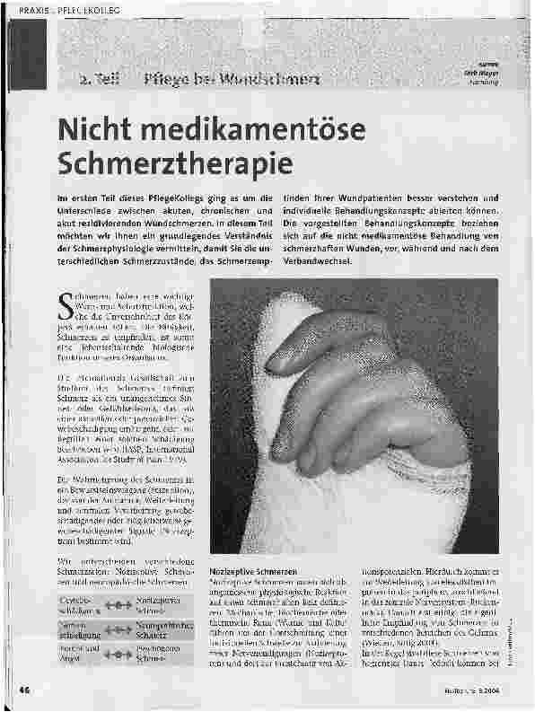Vorschauseite 1: Nicht medikamentöse Schmerztherapie