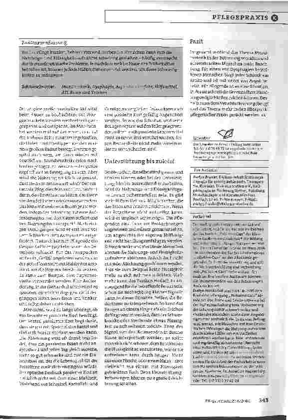 Vorschauseite 4: Kleine Hilfen, große WirkungUnterstützung bei mundmotorischen Problemen am Lebensende: