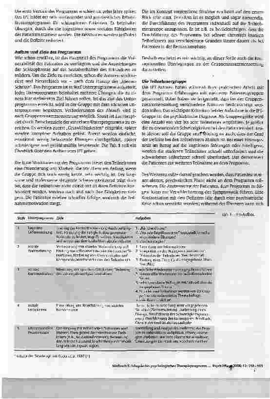Vorschauseite 2: Integriertes psychologisches Therapieprogramm als Instrument im Enthospitalisierungsprozess chronisch schizophrener Patienten