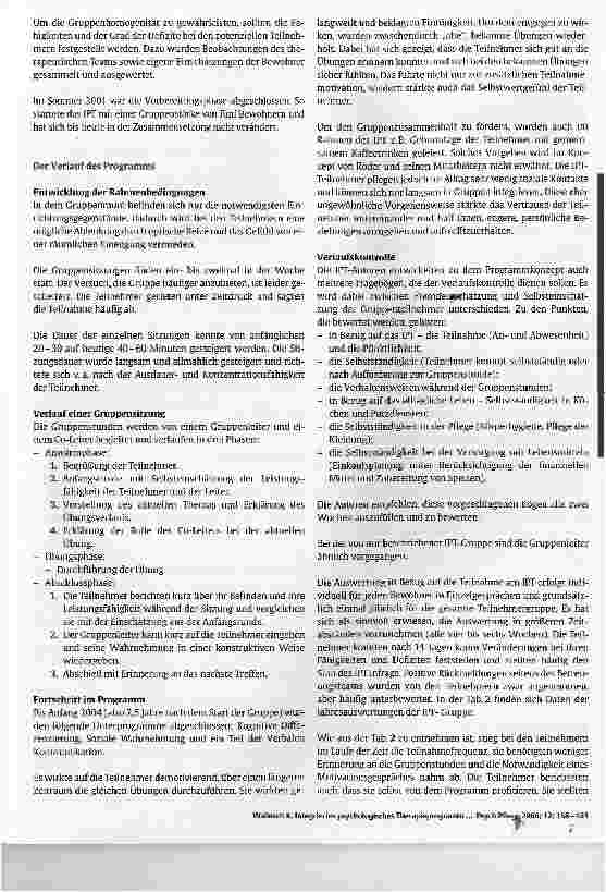 Vorschauseite 4: Integriertes psychologisches Therapieprogramm als Instrument im Enthospitalisierungsprozess chronisch schizophrener Patienten