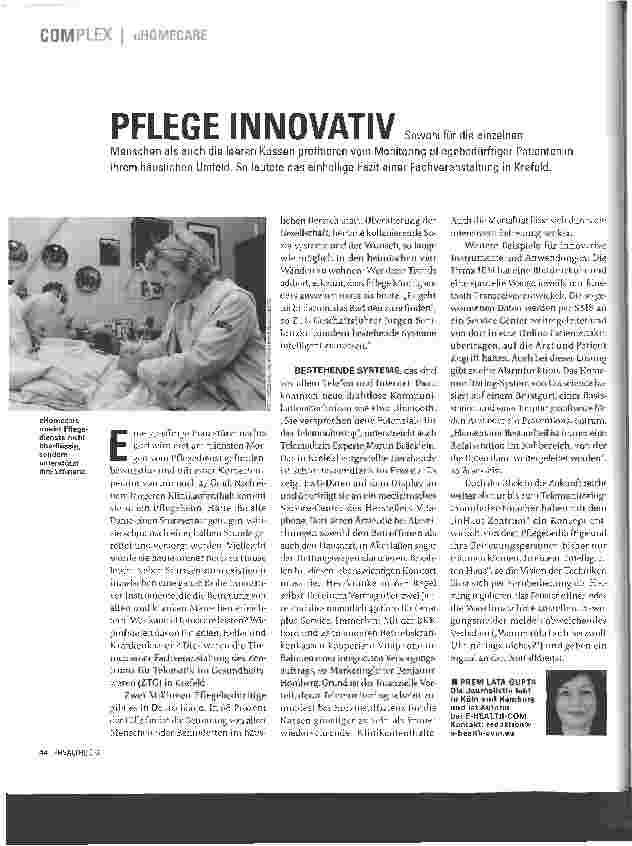 Vorschauseite 1: eHOMECARE - PFLEGE INNOVATIV